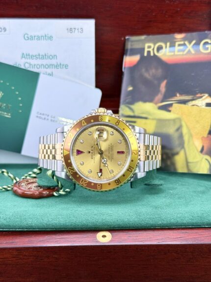 Rolex 40mm Two Tone GMT Serti 