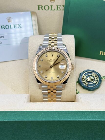 Rolex 41mm 18k two tone Diamond DateJust 